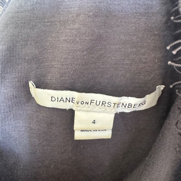 Diane Von Furstenberg Zarita Gray Lace Sheath Dress 3/4 Sleeves Womens Size 4 - Picture 7 of 14